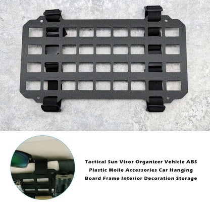 Car Visor Sun Visor Organiser Molle Rigid Plate Vehicle Car Truck Sun Protection Storage Holder Carrier For Tactical Equipment Molle Bag EDC Tools Car Interior Accessories